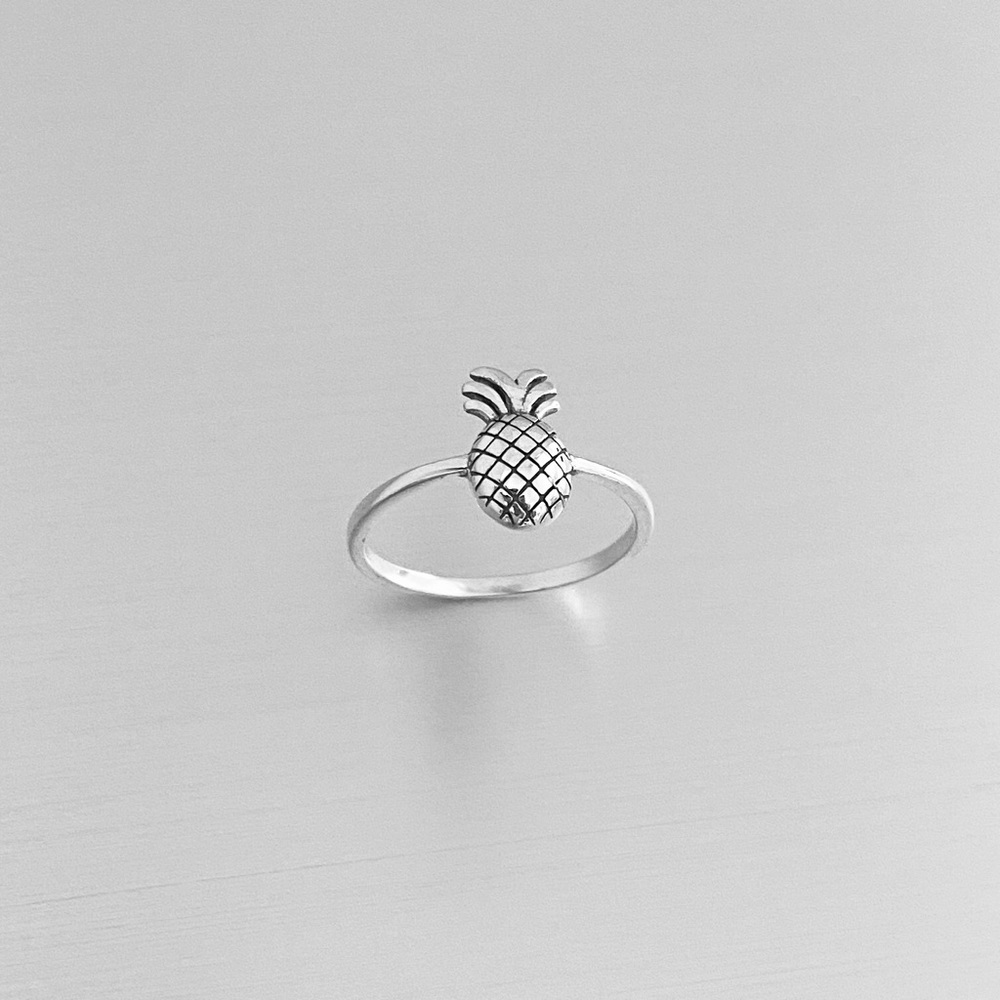 Sterling Silver Small Pineapple Ring, Tree Ring, … - image 5